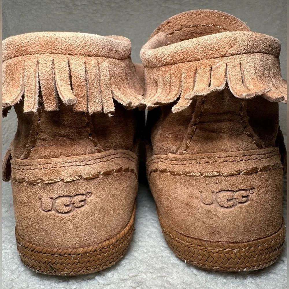 UGG Amely booties boots slip-on moccasins fringe suede boho bohemian cute girly‎